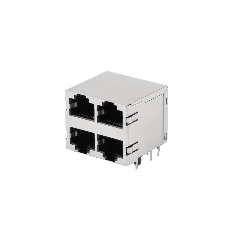 Гніздо здвоєне 4xRJ45 кутове монтажне (A151003)