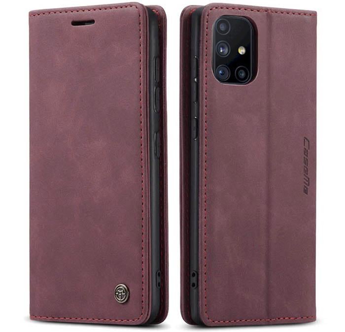 Чехол книжка с магнитом CaseMe на Samsung Galaxy M51 M515 Wine (19951-42)