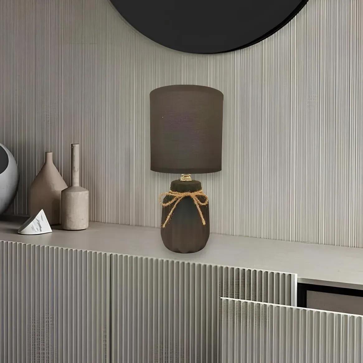 Настільна лампа Valeso декоративна керамічна одинарна Е14 IP20 HS8869 Чорний (28687927) - фото 2