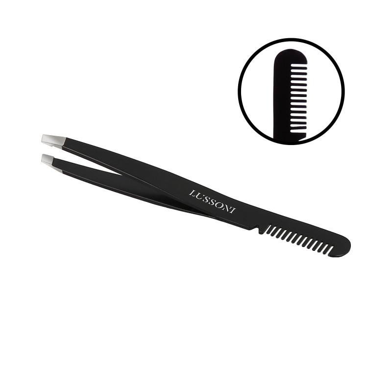 Пінцет для брів Lussoni Slant Tweezers With Comb 1 шт. (5903018915951) - фото 4