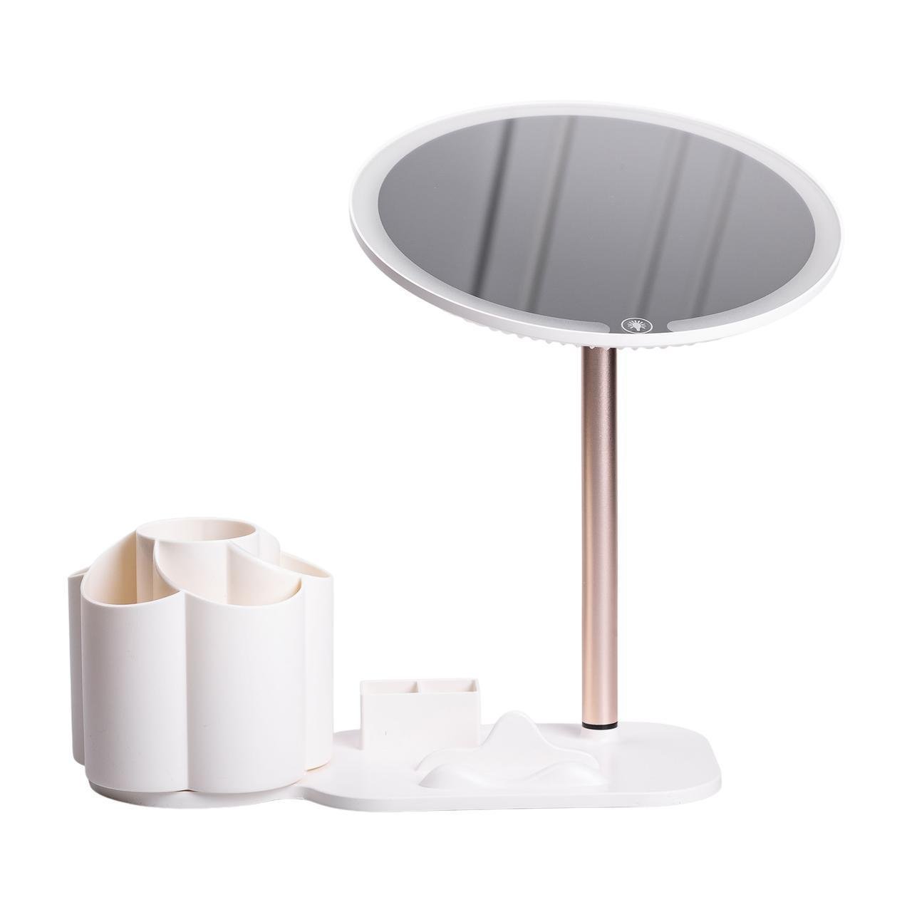 Зеркало для макияжа с подсветкой круглое настольное HP-10-9AW с подставкой Ø21 см Белый (A-033803) - фото 4 Зеркало для макияжа с подсветкой круглое настольное HP-10-9AW с подставкой Ø21 см Белый (A-033803) - фото 4