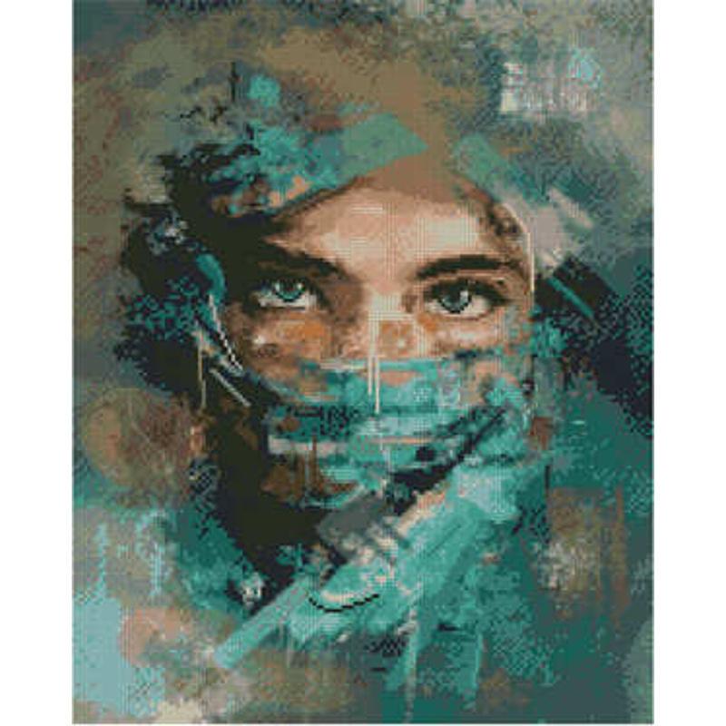 Алмазная мозаика Strateg Премиум Таинственный взгляд 40x50 см (Str-L-242)