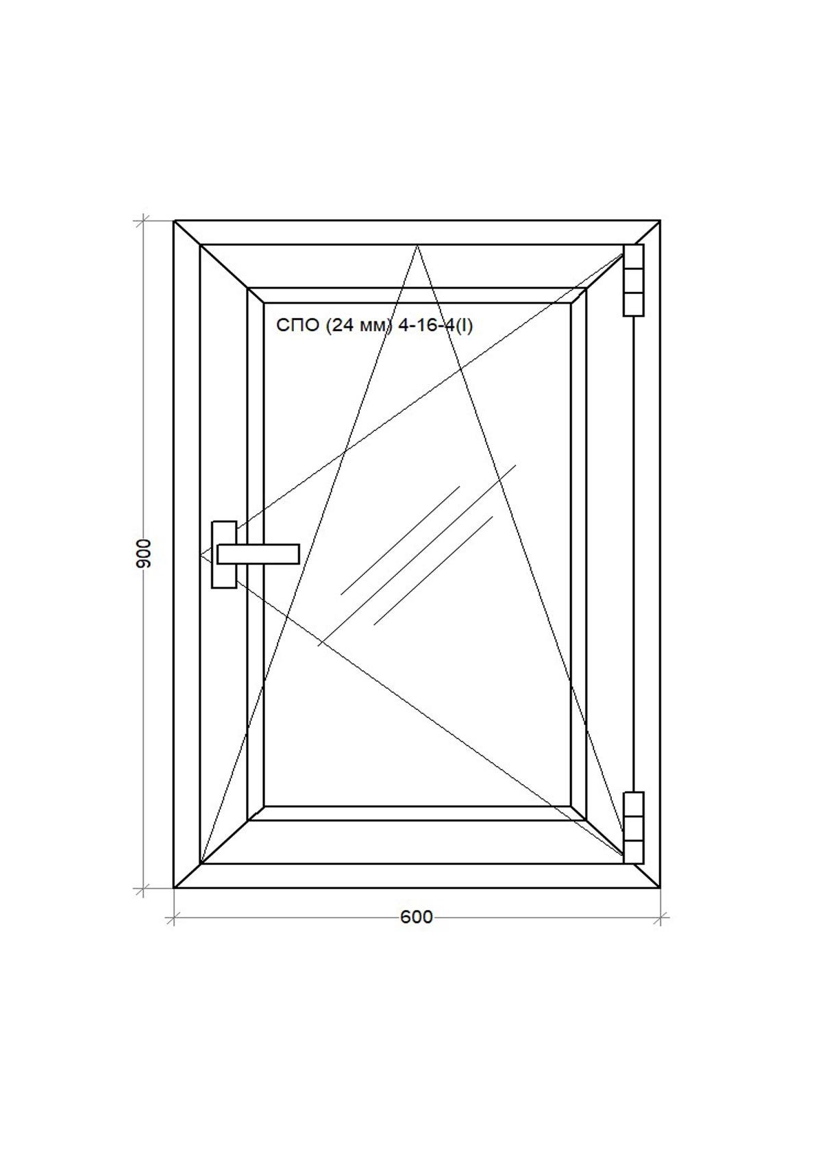 Окно металопластиковое поворотно-откидное WDS 5S 600x900 мм (W.V.24.60.90) - фото 2