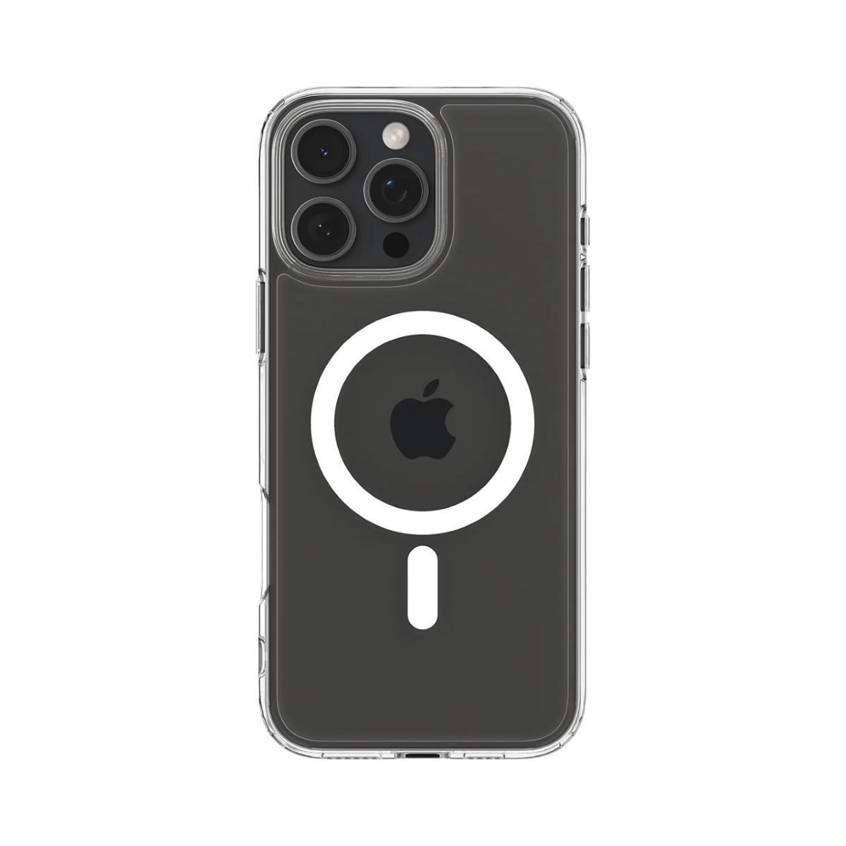 Чехол-накладка для телефона Spigen Ultra Hybrid Mag Fit для Apple iPhone 16 Pro Прозрачный с белым (ACS08129)