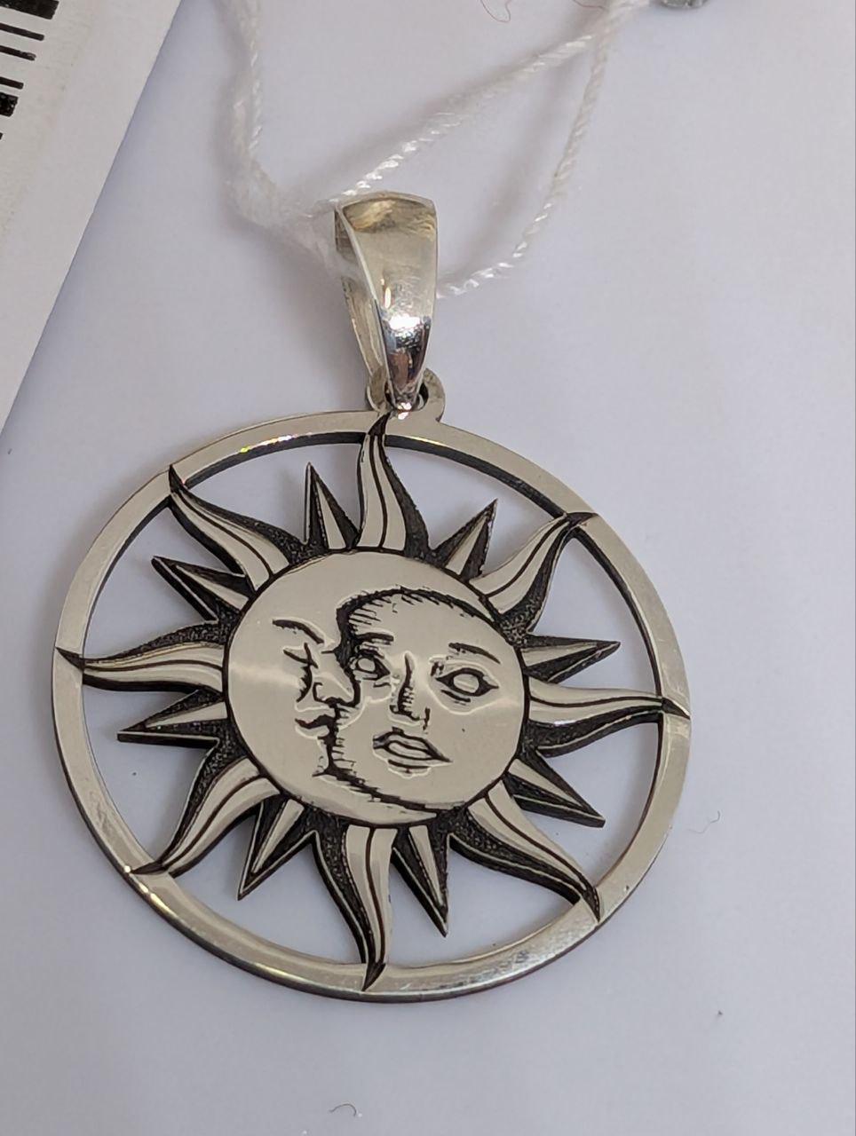 Срібний кулон Місяць обіймає сонце 925 проби (2570163940) - фото 5 Срібний кулон Місяць обіймає сонце 925 проби (2570163940) - фото 5