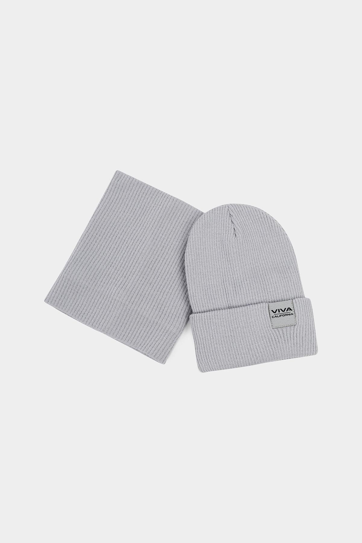 Комплект для девочки шапка/снуд 54-56 см Серый (ЦБ-00234130)