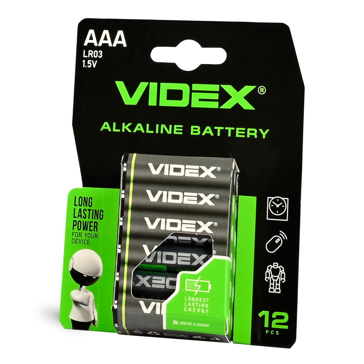 Батарейка лужна Videx LR03/AAA 12шт BLISTER Батарейка лужна Videx LR03/AAA 12шт BLISTER
