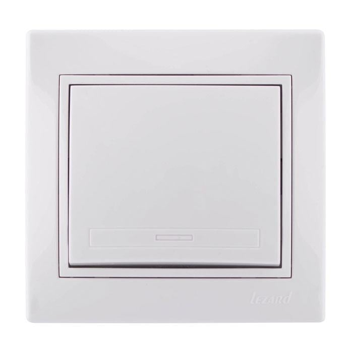 Выключатель одноклавишный Lezard Mira с белой вставкой Белый (27549175)