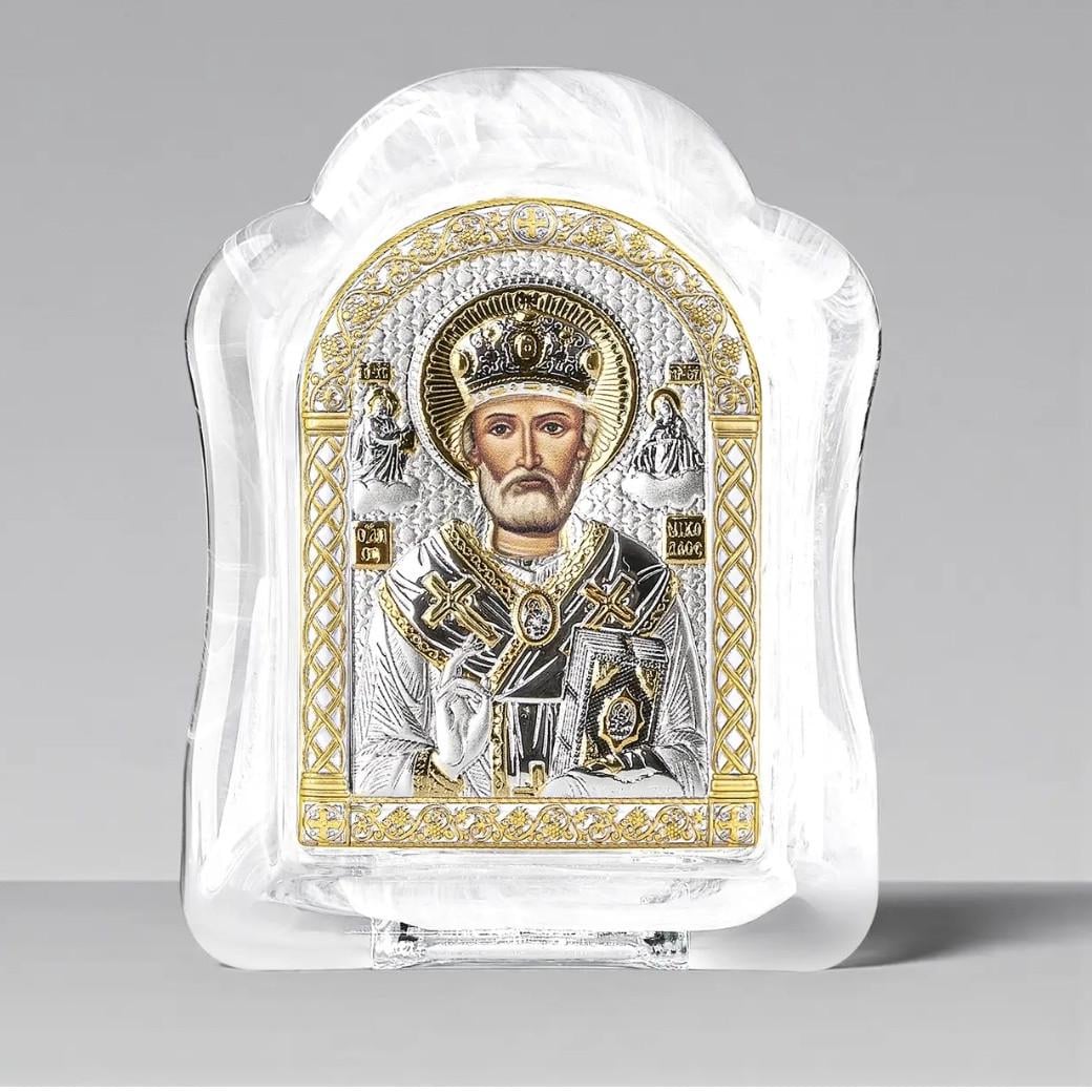 Серебряная икона Св. Николая в Муранском стекле (31883997)