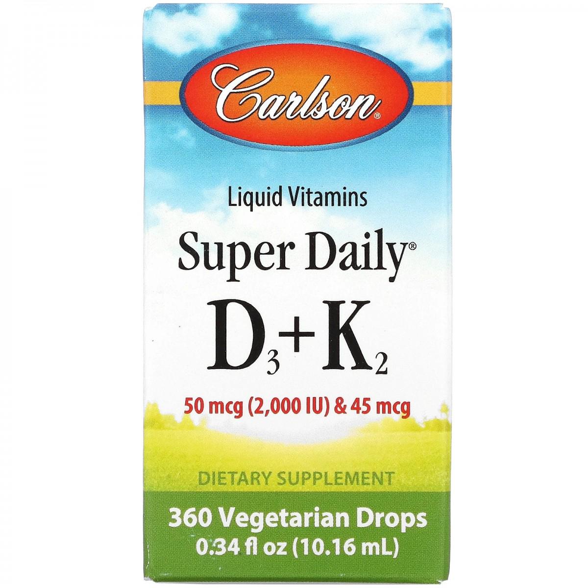 Витамины жидкие Carlson Super Daily D3/K2 25/225 мкг 1016 мл (CAR-10500)