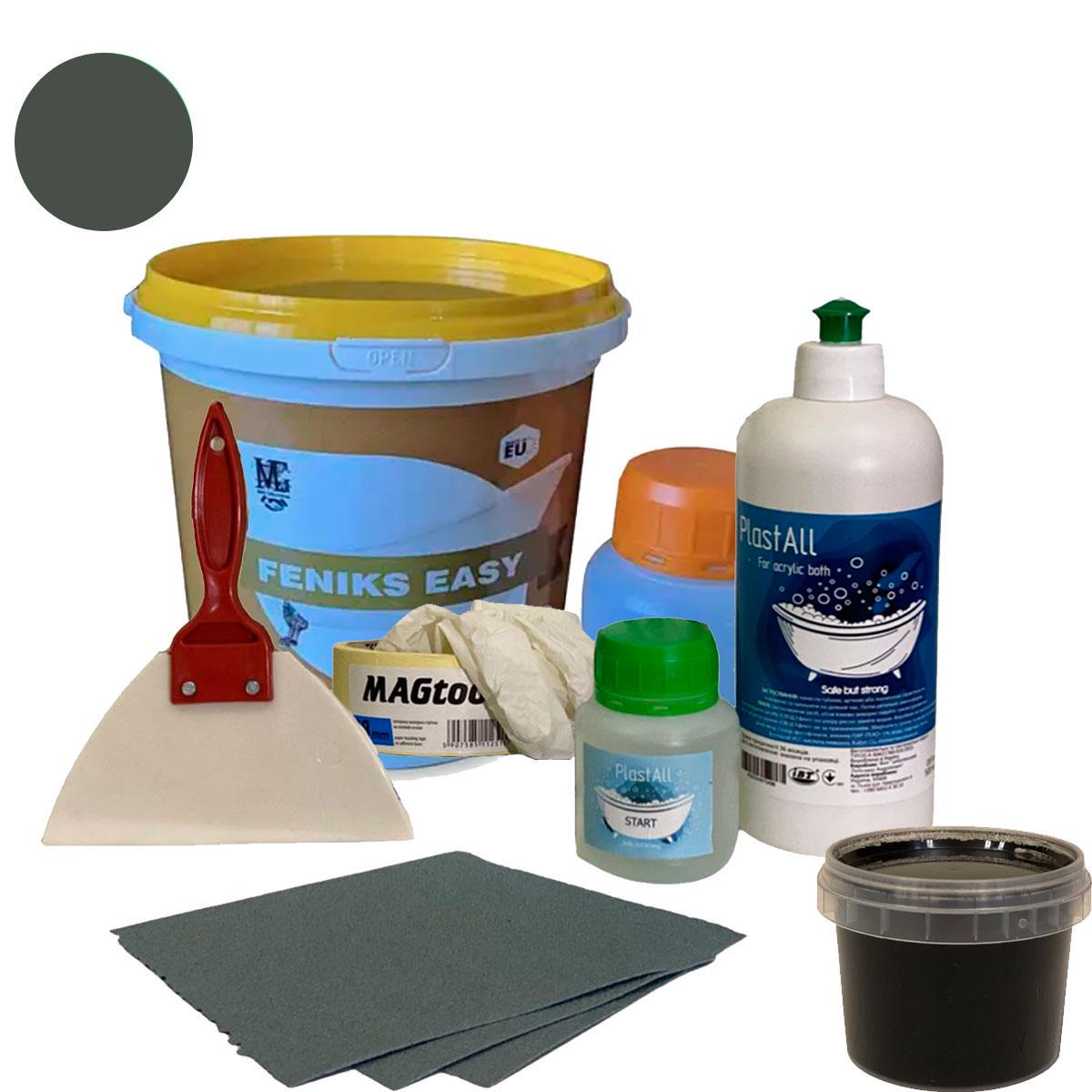 Краска эмаль с набором для реставрации ванн Fеniks Easy 800 г Серый (23915845)