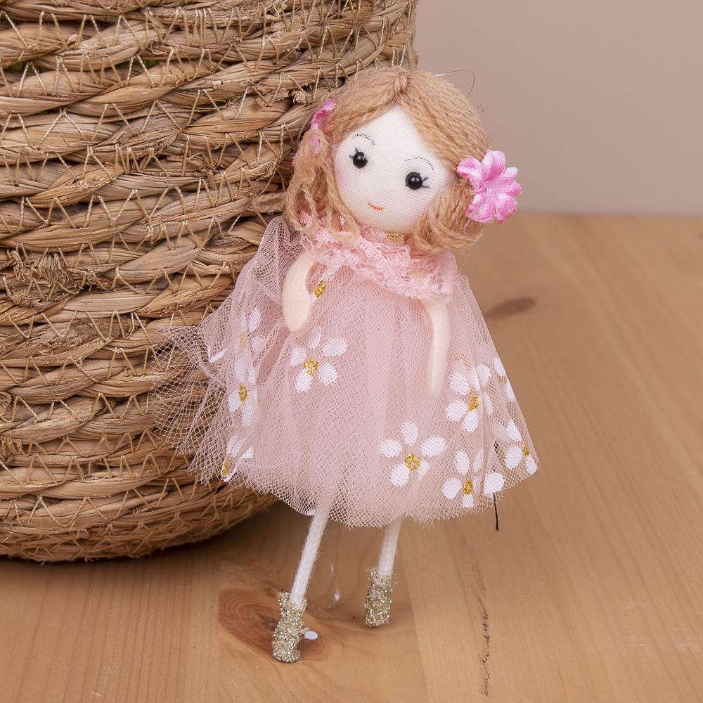 Подвеска новогодняя Кукла весенняя девочка Розовый (6757-5)