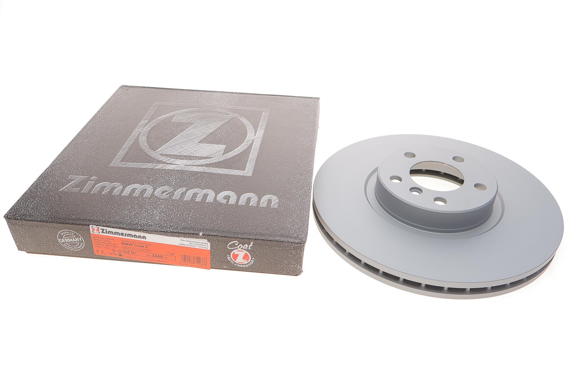 Гальмівний диск передній ZIMMERMANN для BMW X5 E70/F15/F85/X6 E71/E72/F16/F86 07- з покриттям вентильований 348x30 мм (150.3448.20)