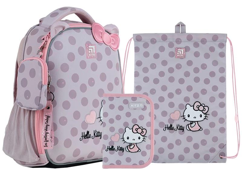 Рюкзак шкільний KITE Education Hello Kitty каркасний з пеналом та сумкою для взуття (202780)
