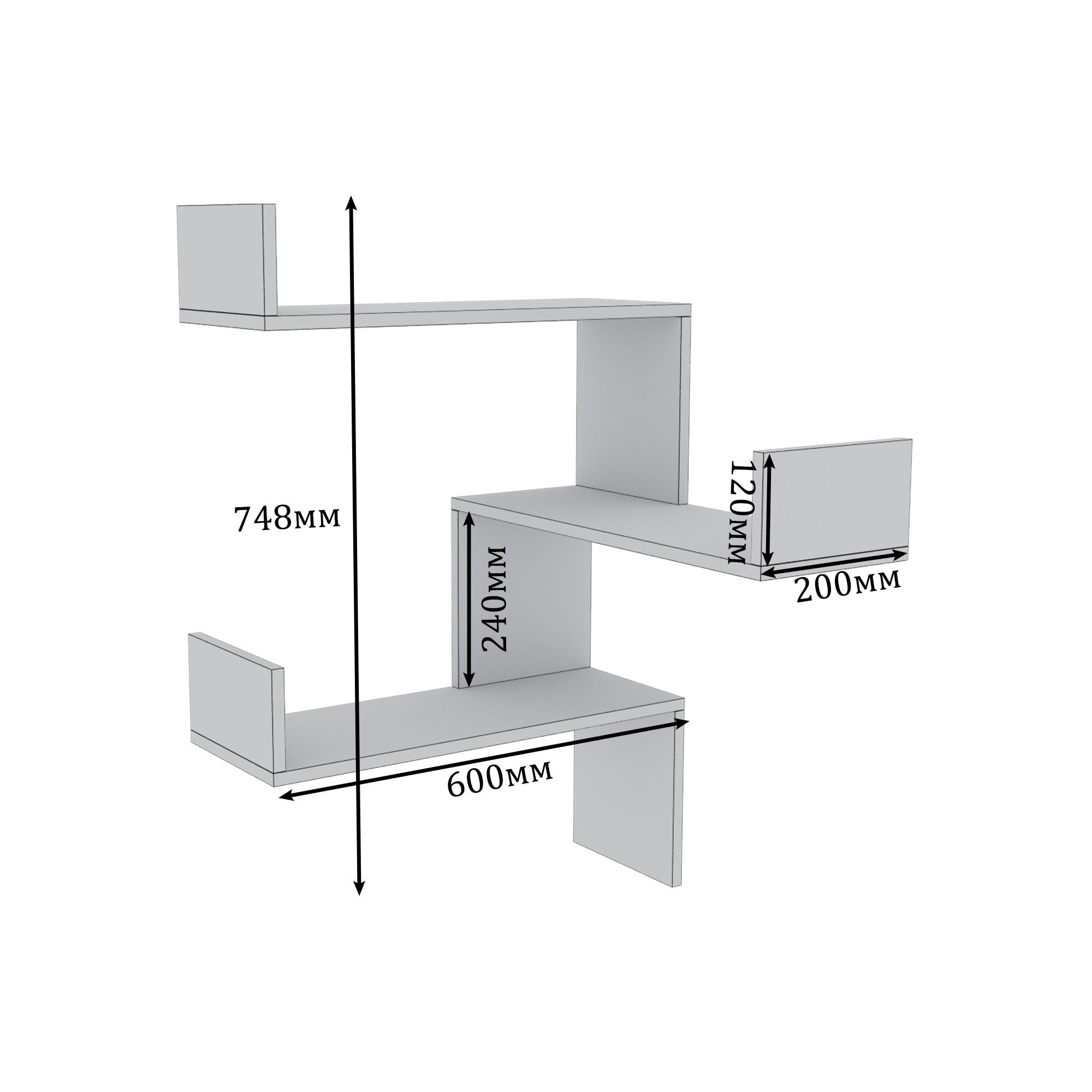 Полка угловая настенная для книг угловая фигурная 60х60 см Дуб сонома (NP-10s) - фото 2