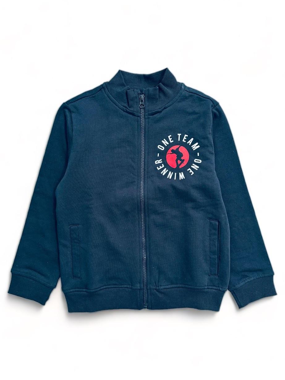 Кофта для мальчика Chicco на молнии с высокой горловиной 5-6 лет 116 см Темно-синий (2089553375)