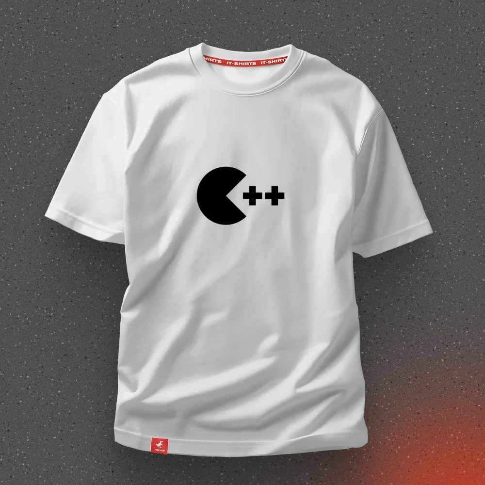 Футболка програміста C++ в стилі Pacman L Білий (IT-301T-W-L)