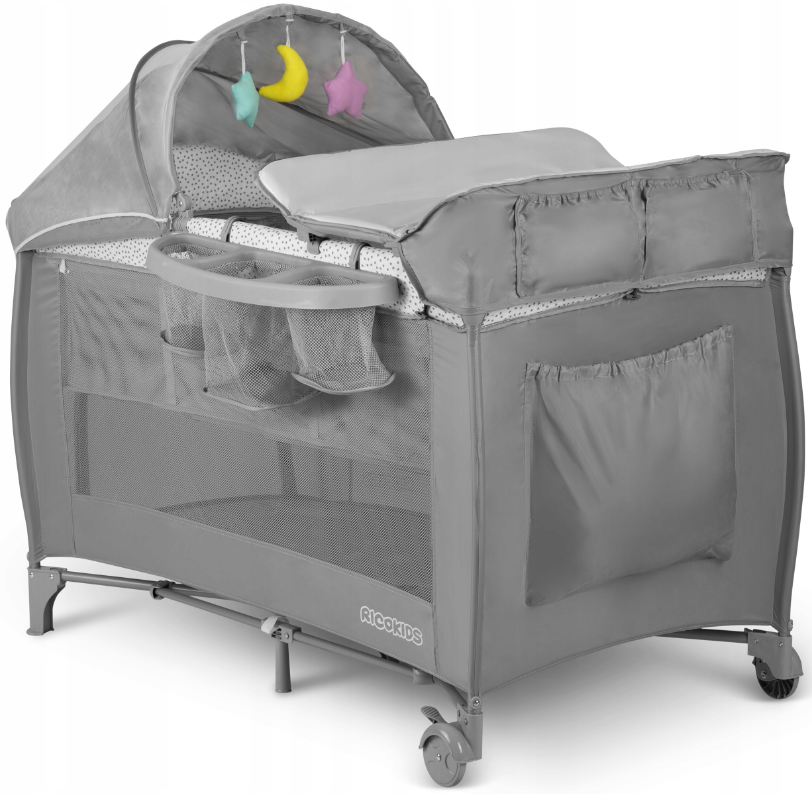 Манеж-кроватка Rickokids 65x125 см Серый (11917011)