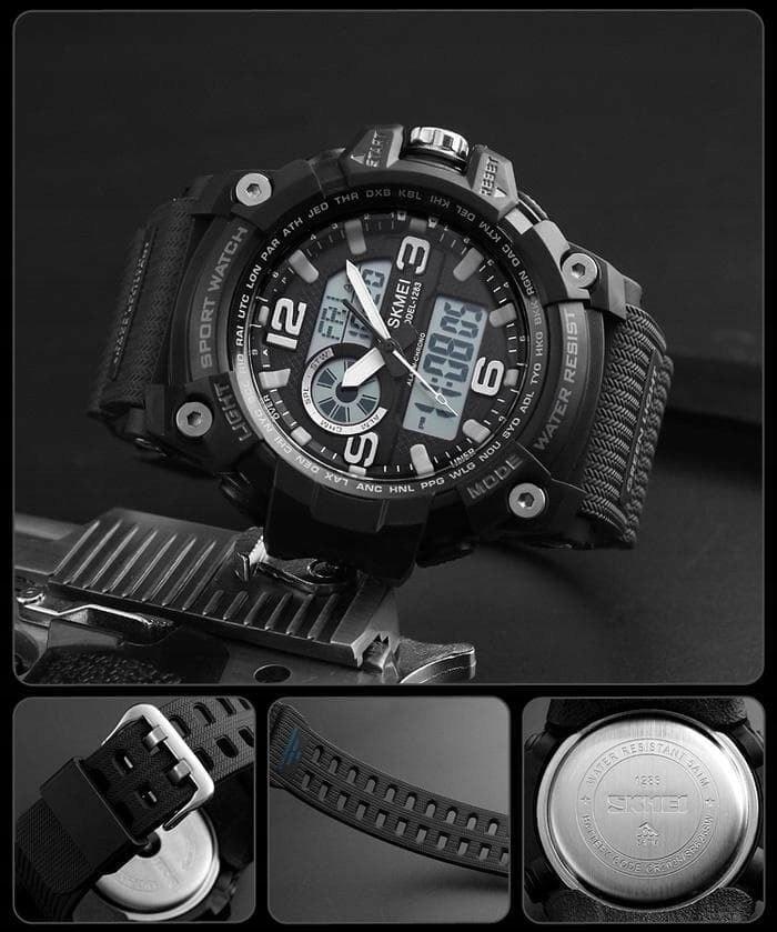 Наручные часы мужские Skmei военные с подсветкой водонепроницаемые Черный (1283) - фото 6 Наручные часы мужские Skmei военные с подсветкой водонепроницаемые Черный (1283) - фото 6