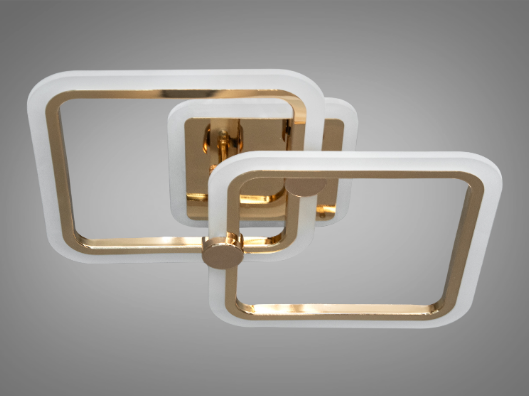 Люстра потолочная светодиодная с пультом димером 50W Золотой (A8208/2HR) Люстра потолочная светодиодная с пультом димером 50W Золотой (A8208/2HR)