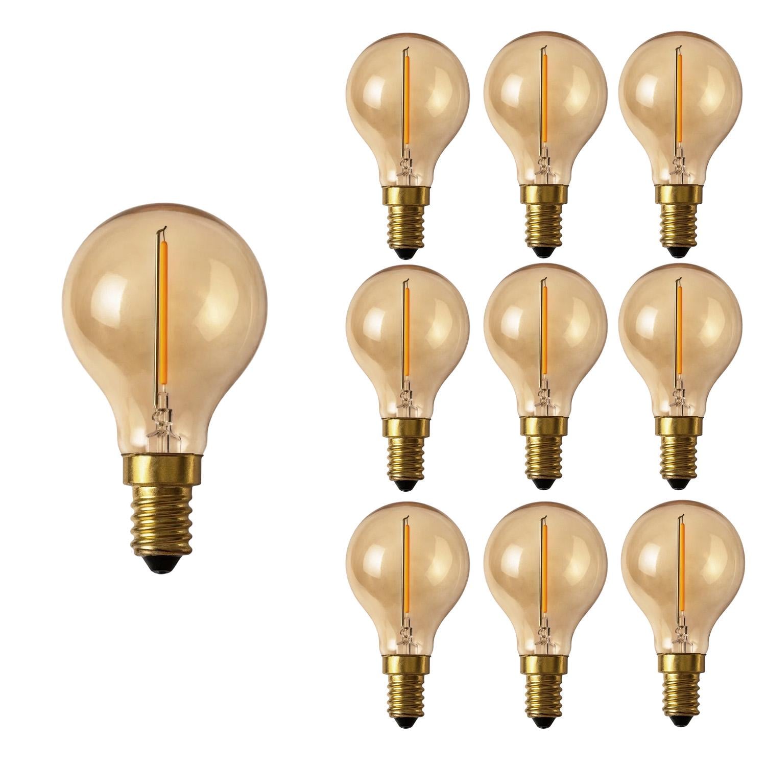 Набор ламп Edisons Premium G45 LED E14 1W 2200K стекло 10 шт. Gold (52468)