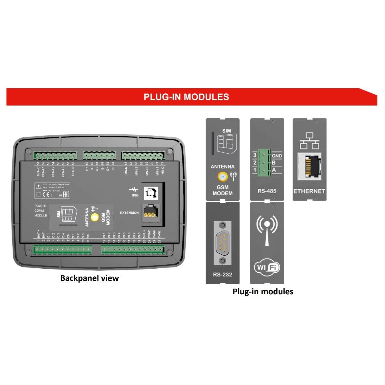 Багатофункціональний контролер генератора DATAKOM D-300-MK2 MPU + J1939 - фото 3