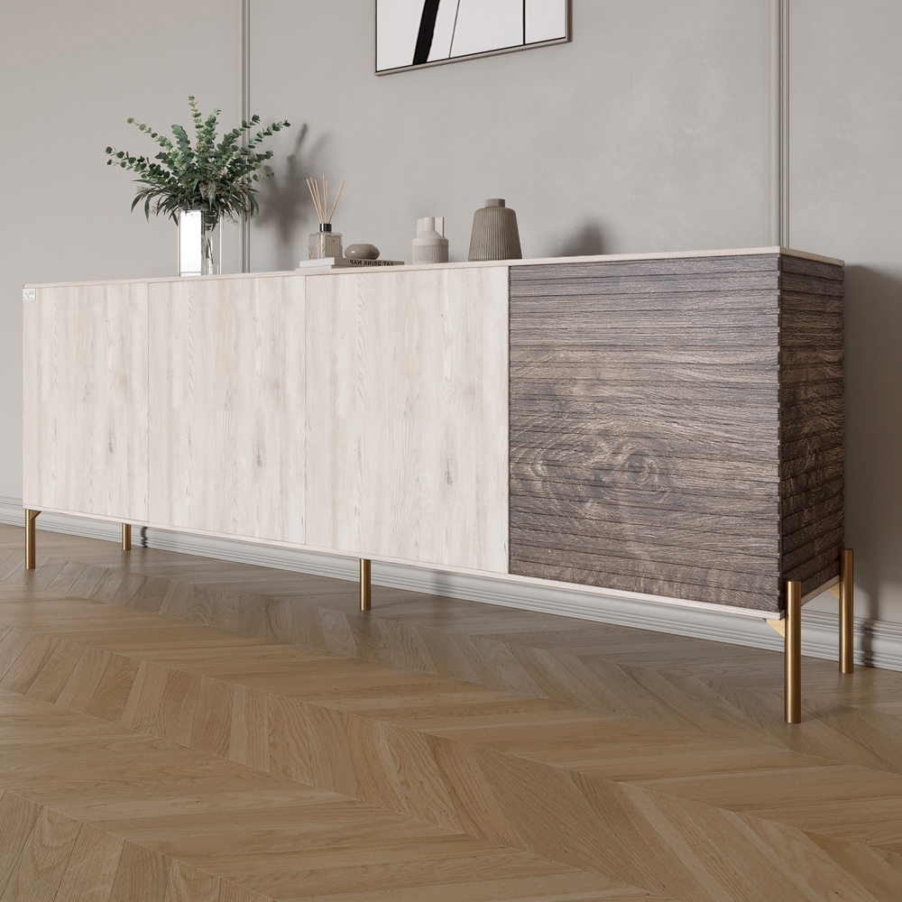 Комод Lion Грей 204x38x76,5 см Самоа Дымчатый/Дерево (LION-042652)