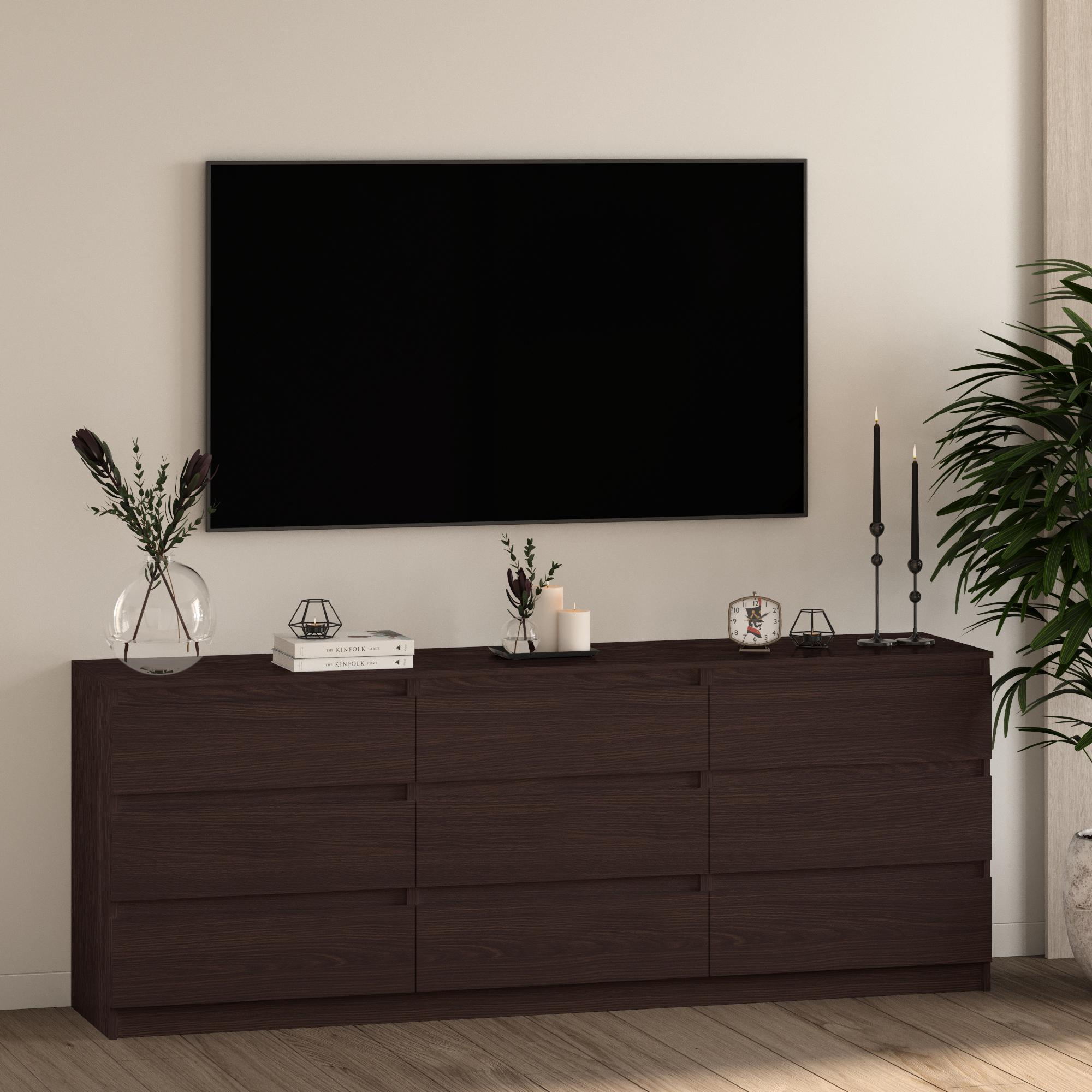 Комод на 9 ящиков без ручек Line TVF9 2100x450x800 мм Венге Магия - фото 1