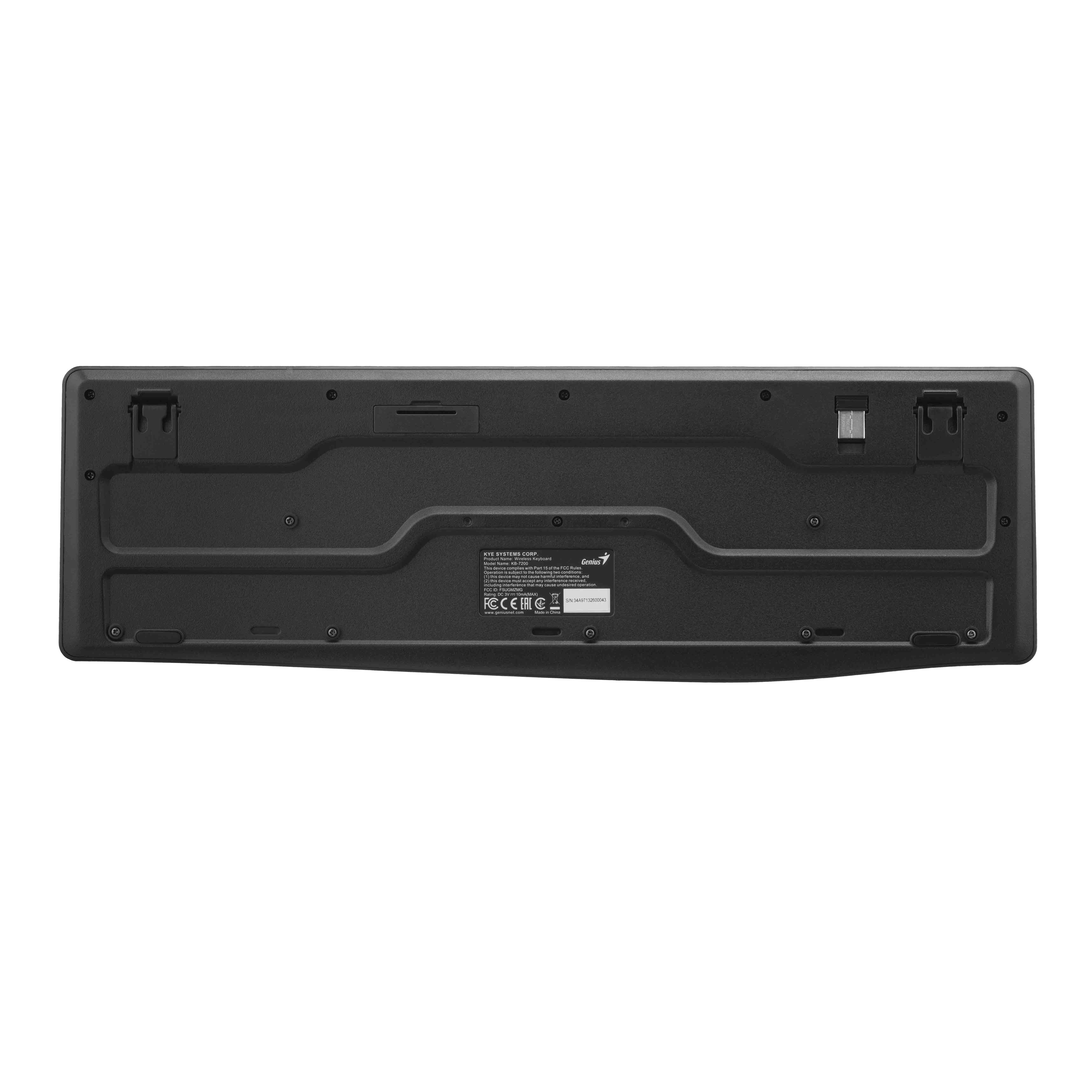 Клавіатура мембранна Genius KB-7200 USB бездротова ергономічна Чорний (620571)