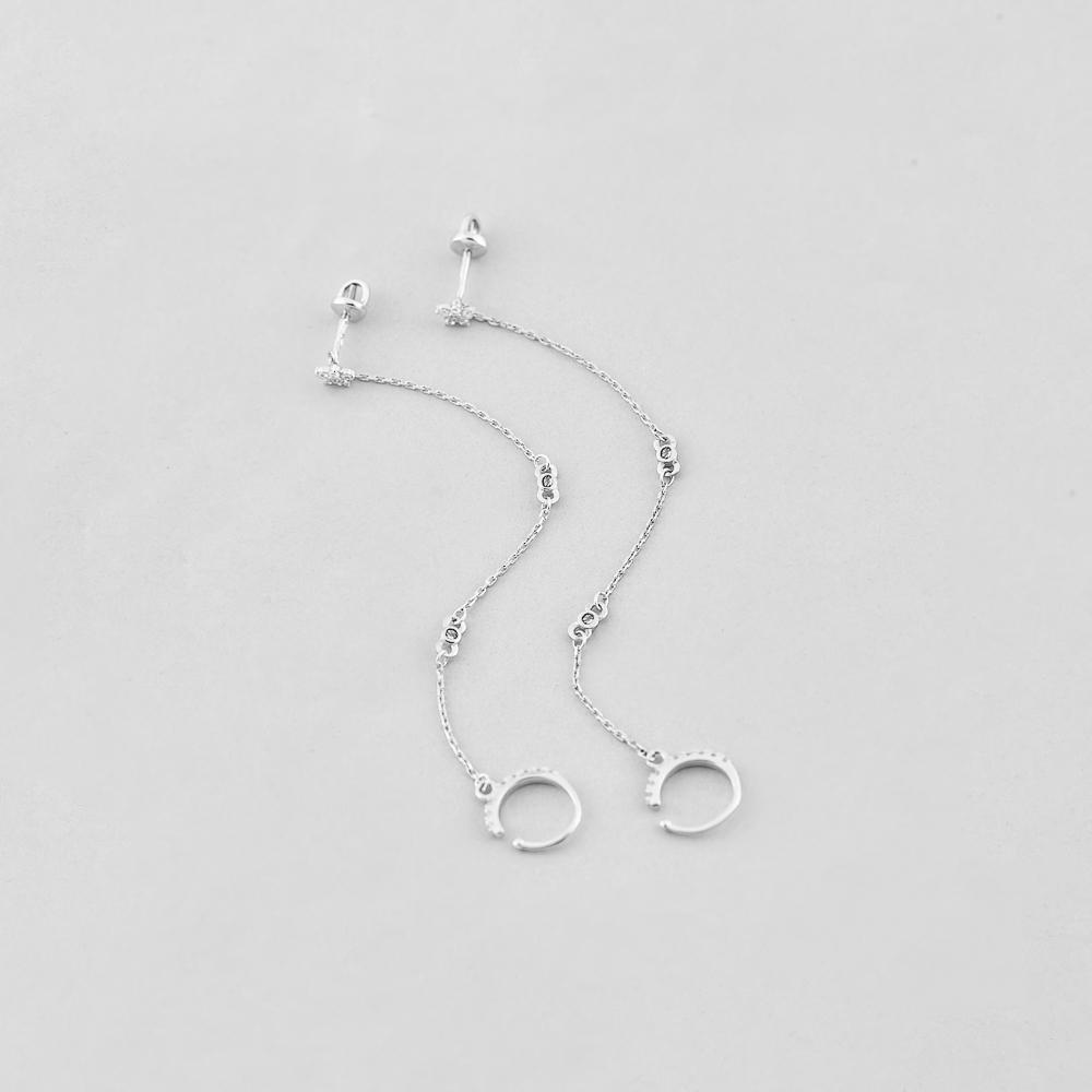 Серебряные серьги Minimal Экзотический цветок (7573)