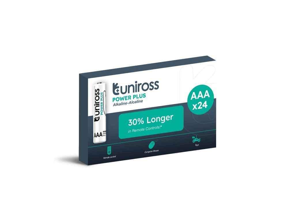 Батарейка щелочная Uniross LR03/AAA Power Plus Alkaline AAA 1,5V-BX 24 шт. (1086911)