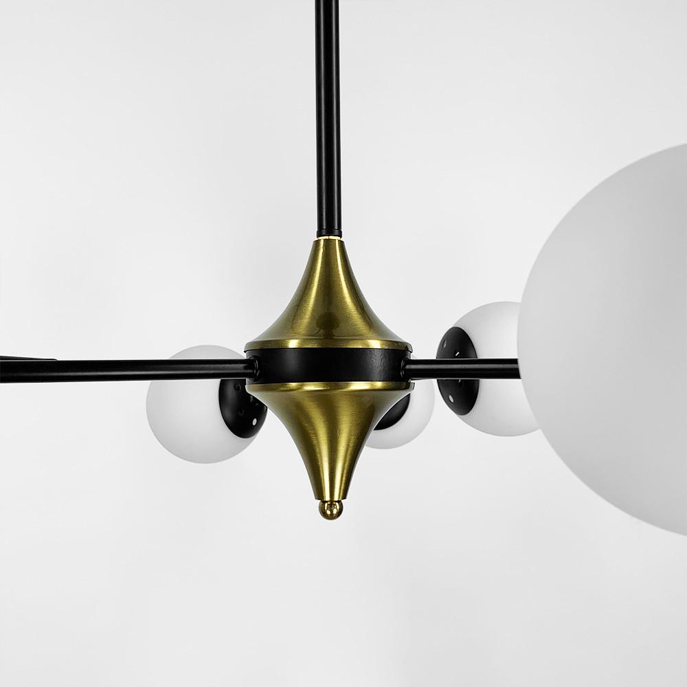 Люстра із поворотними гілочками на 9 білих плафонів Ø 120 см Чорний (K 21/9 BK+WT new d12) - фото 5 Люстра із поворотними гілочками на 9 білих плафонів Ø 120 см Чорний (K 21/9 BK+WT new d12) - фото 5