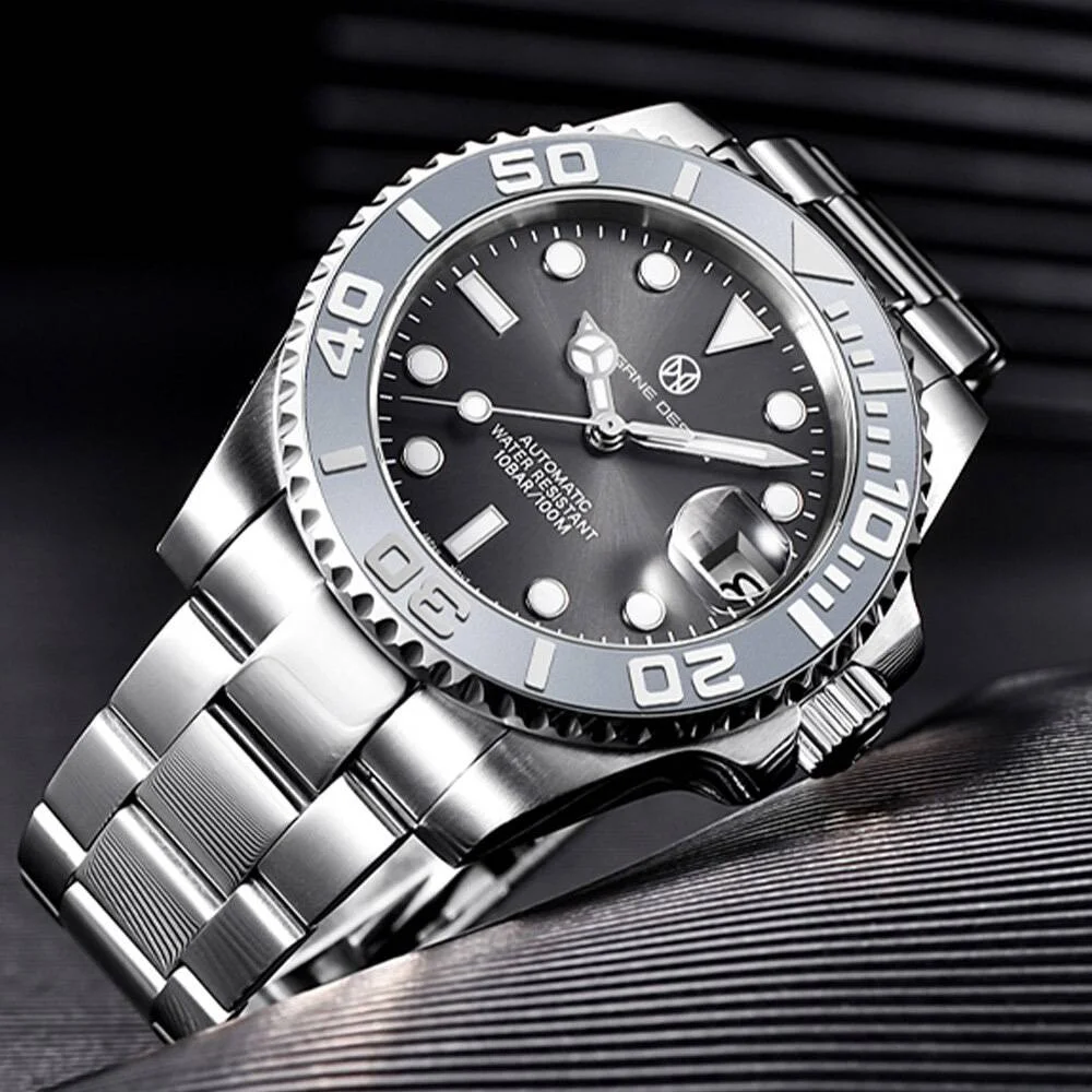 Годинник механічний Pagani Design PD-1651 водонепроникний з автопідзаводом Silver/Black (22818248) - фото 2