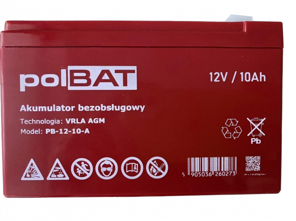 Акумуляторна батарея Polbat AGM 12 V 10 Ah (PB-12-10-A) - фото 1 Акумуляторна батарея Polbat AGM 12 V 10 Ah (PB-12-10-A) - фото 1