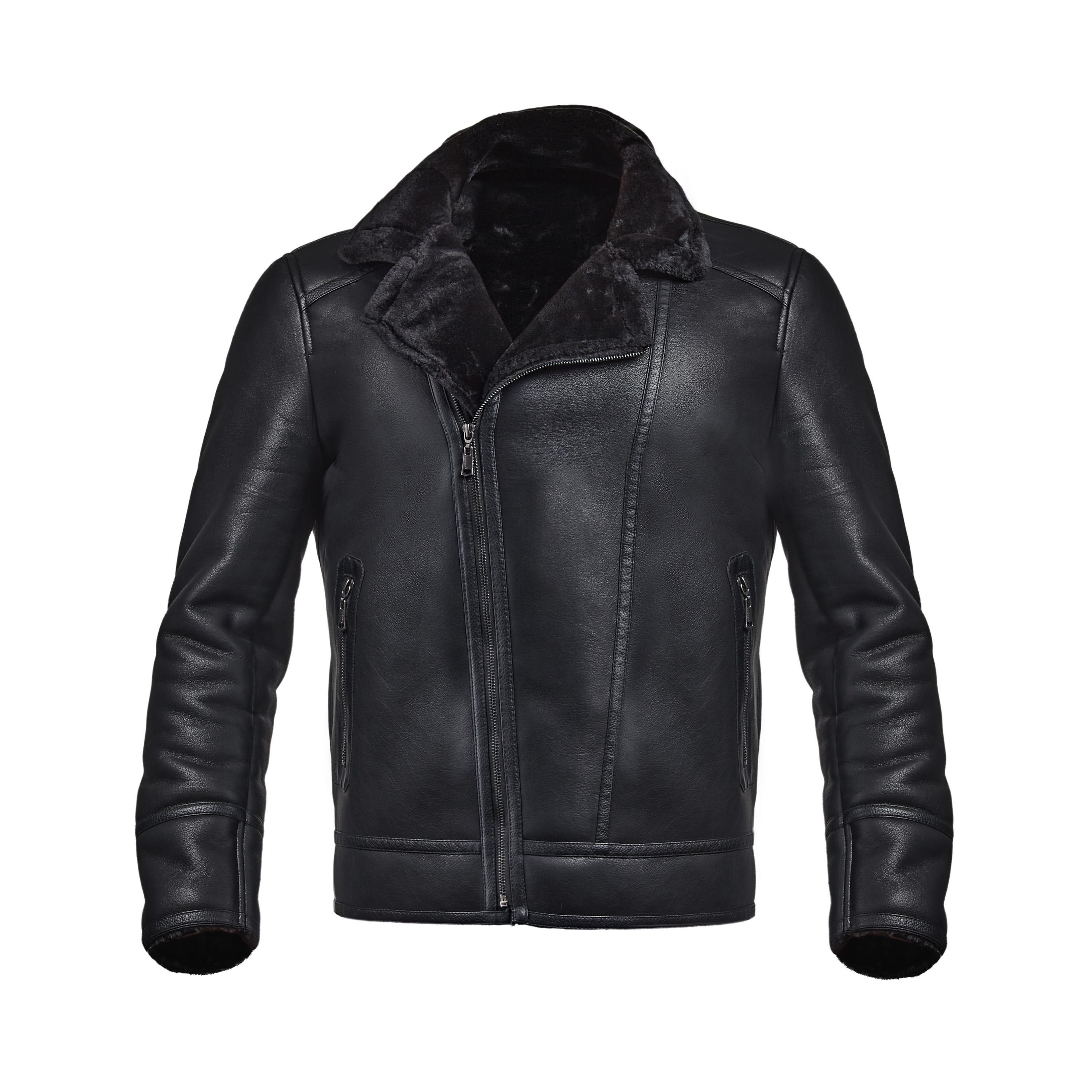 Куртка-дублянка мужская зимняя косуха из натуральной кожи р. 46 Черный (23733608) - фото 4 Куртка-дублянка мужская зимняя косуха из натуральной кожи р. 46 Черный (23733608) - фото 4