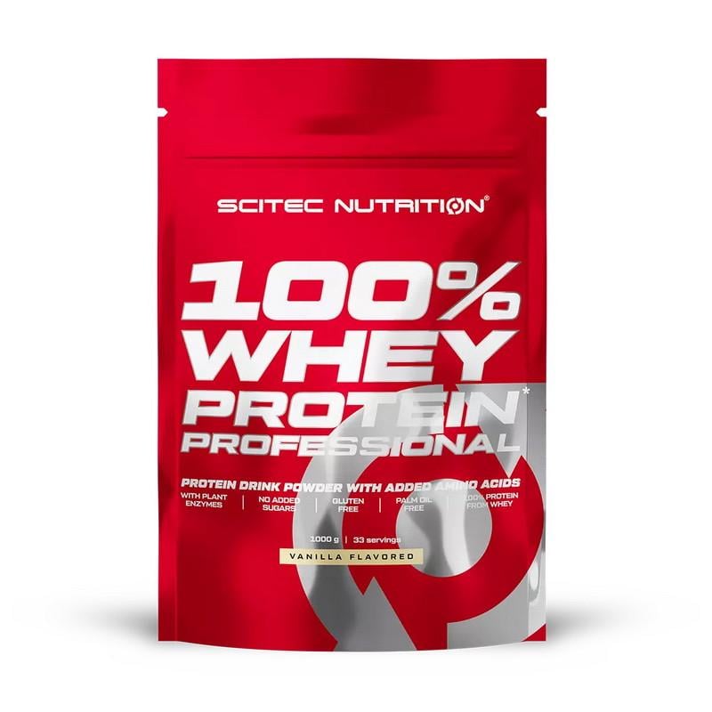 Концентрат сывороточный Scitec Nutrition 100% Whey Protein Professional ваниль 1 кг (21507-01)