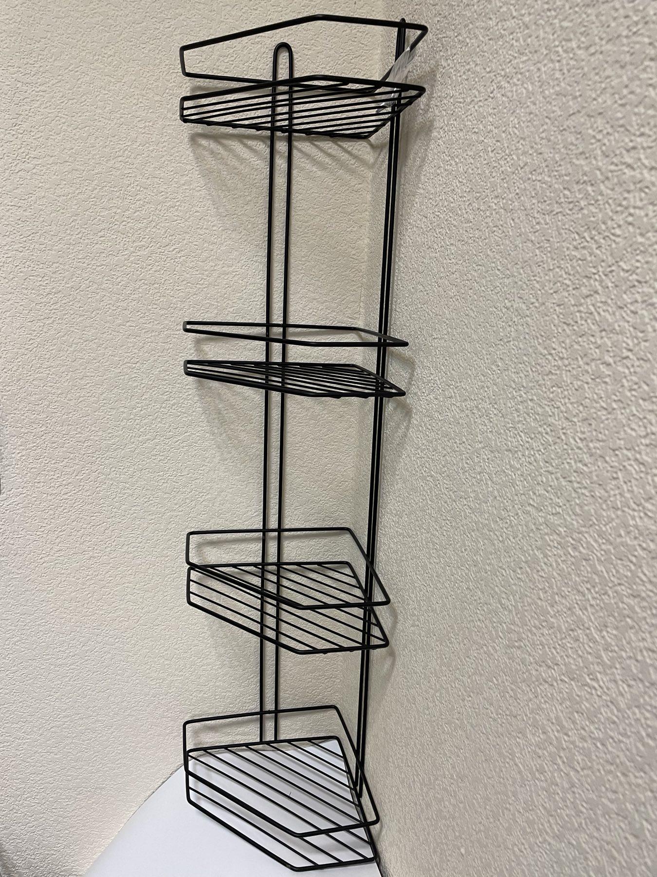 Полка угловая MOBILITY 4-х ярусная для ванной комнаты металлическая 80х19,5х19,5 см Черный (26647767) - фото 2