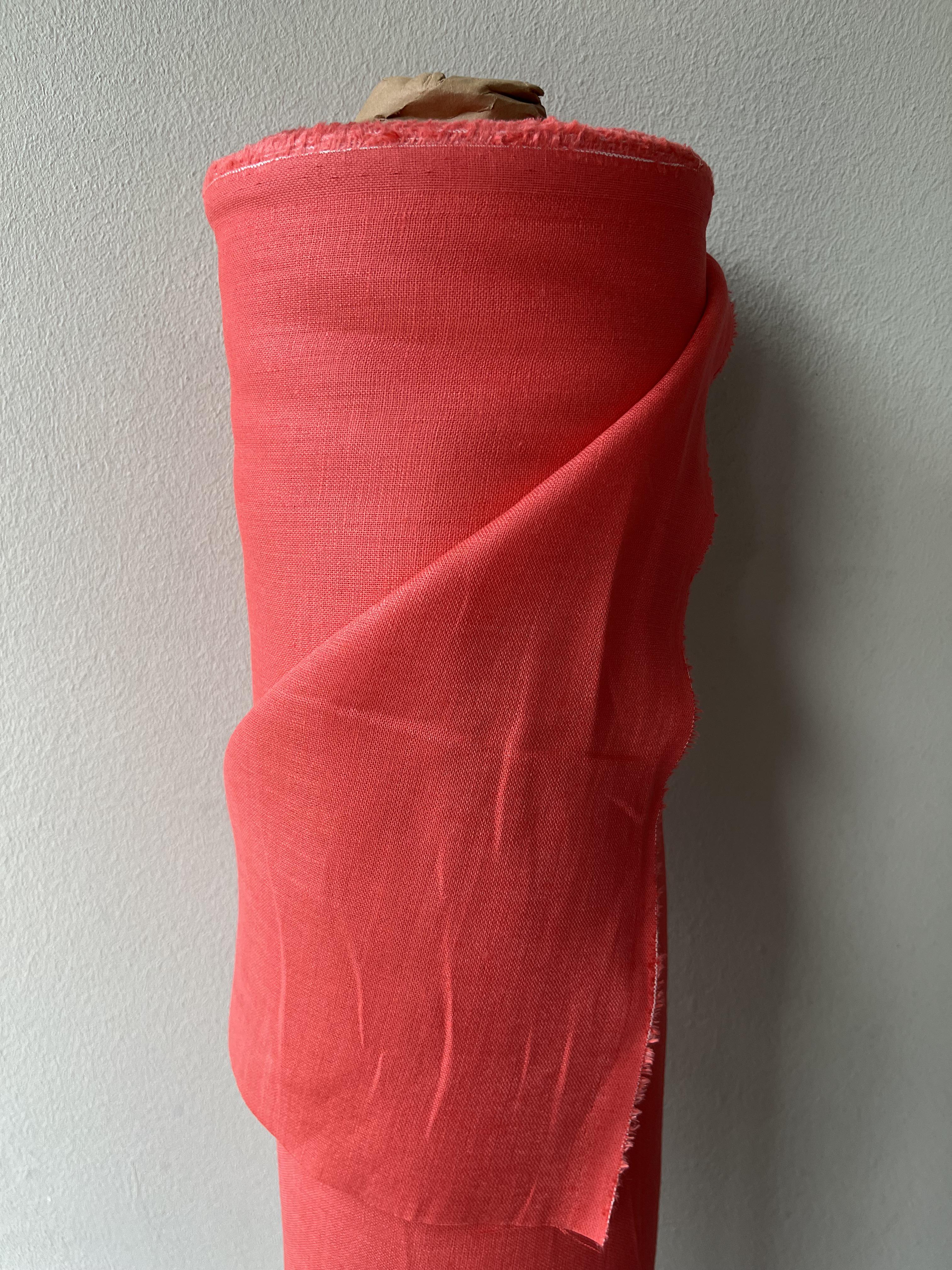 Ткань натуральная льняная марля Linen Plus 148 см 587 Красный