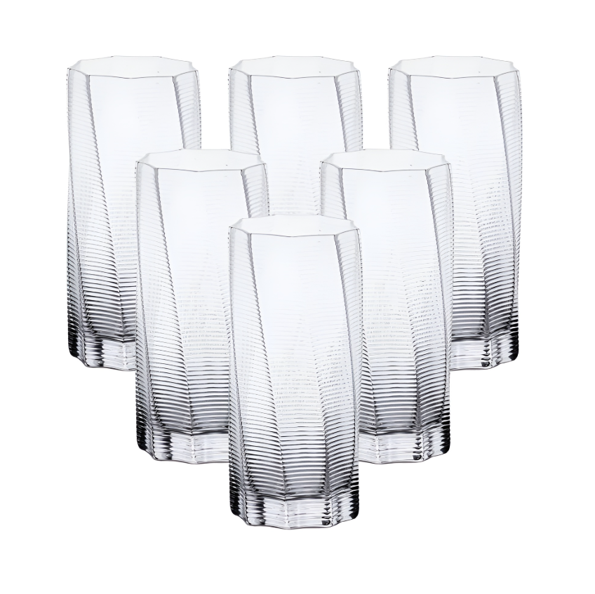 Набір склянок 3D print високих 6 шт. по 500 мл Прозорий