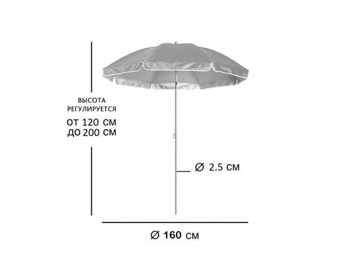 Зонт пляжный с наклоном и чехлом 1.8х1.6 Anti-UV Красный - фото 3