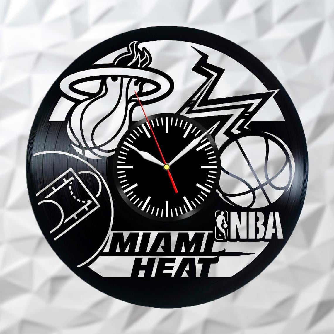 Часы настенные Miami Heat 2311 из виниловой пластинки