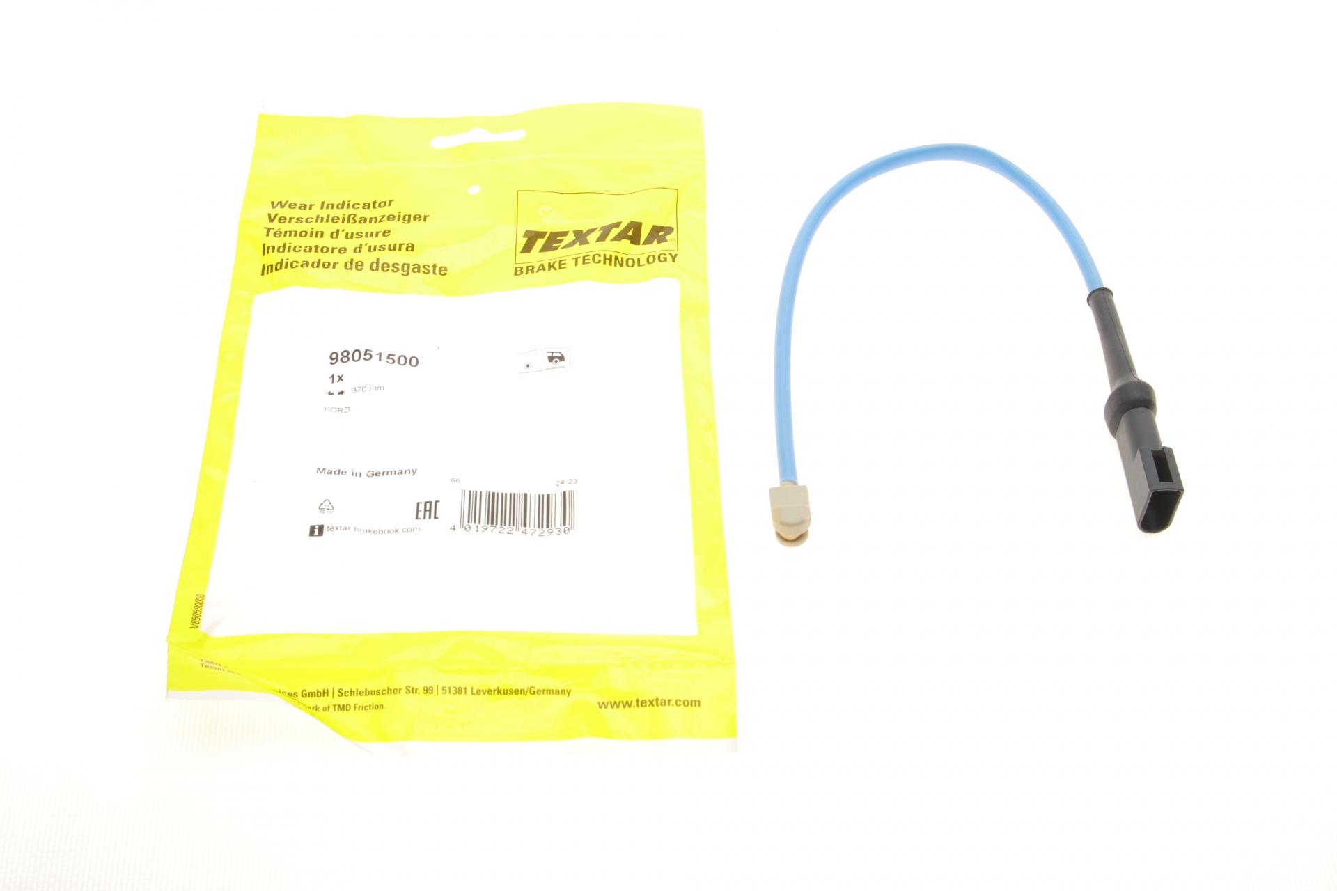 Датчик зносу гальмівних колодок задніх Ford Transit 2,0/2,2TDCI12-L 370 мм (98051500) Датчик зносу гальмівних колодок задніх Ford Transit 2,0/2,2TDCI12-L 370 мм (98051500)