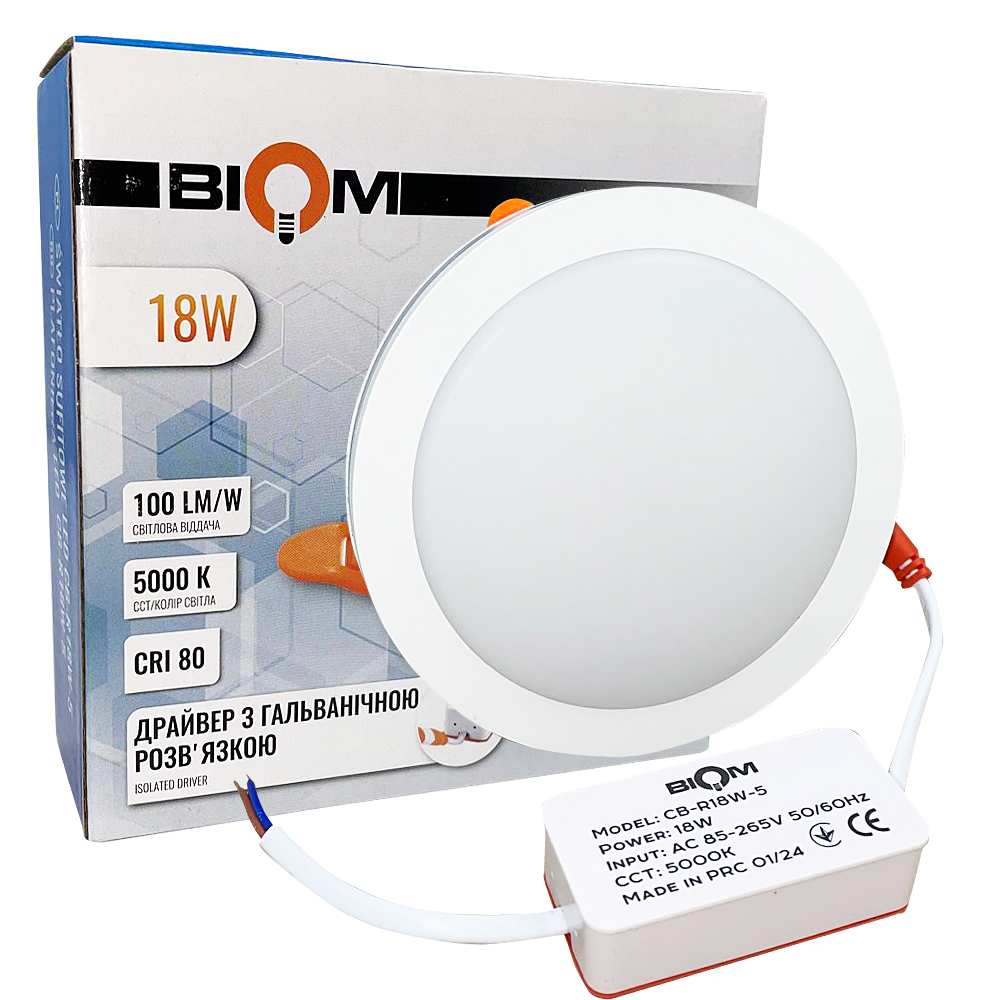 Точечный светильник Biom CB-R18W-5 LED 18W 5000К круг (2197255691)