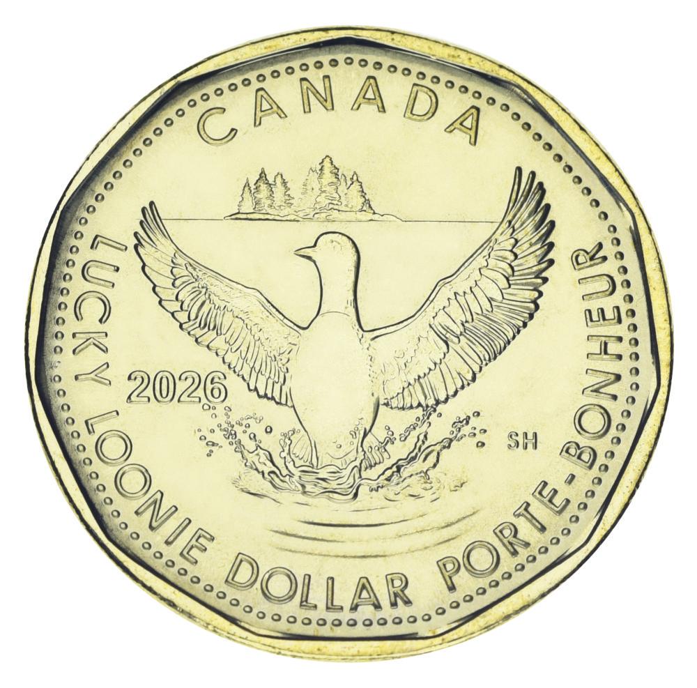Коллекционная монета Канада 1 доллар 2026 UNC Счастливый доллар Lucky dollar (М24412) Коллекционная монета Канада 1 доллар 2026 UNC Счастливый доллар Lucky dollar (М24412)