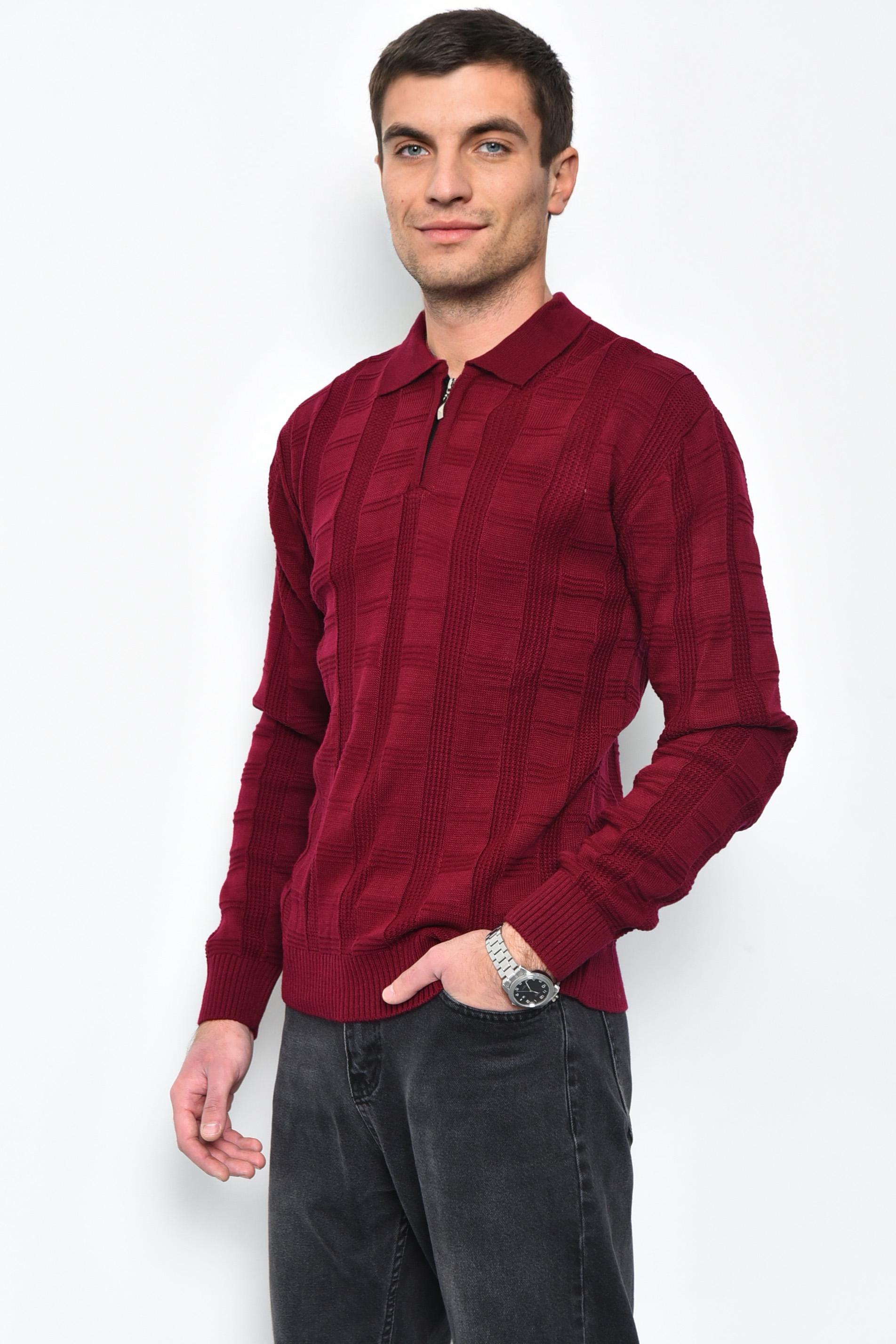 Свитер мужской L Бордовый акриловый (169911)