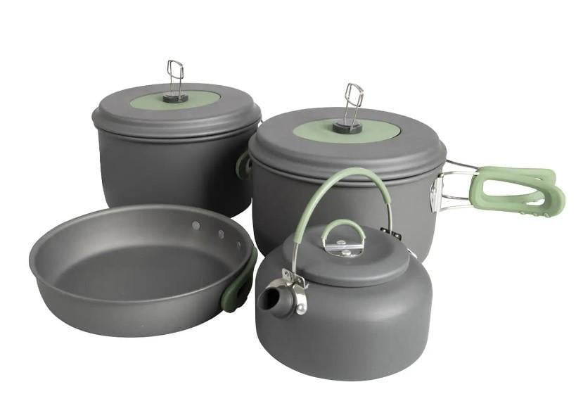 Набор посуды Bo-Camp Explorer XL 4 Pieces Hard Anodized Grey / Green (DAS302116)