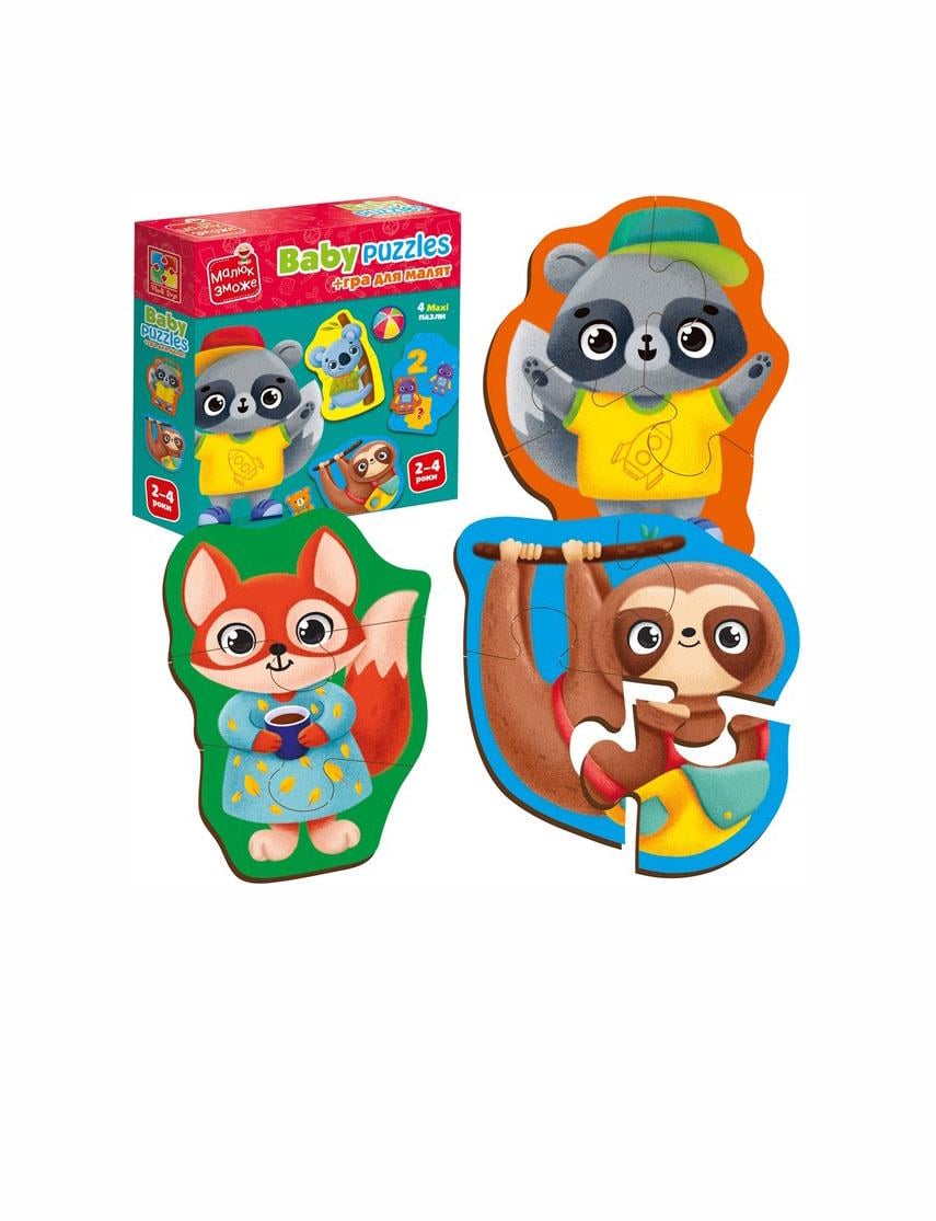 Настільна гра розвиваюча Vladi Toys VT1722-27 пазли картонні з грою Тварини Іграшки (4820234765461)