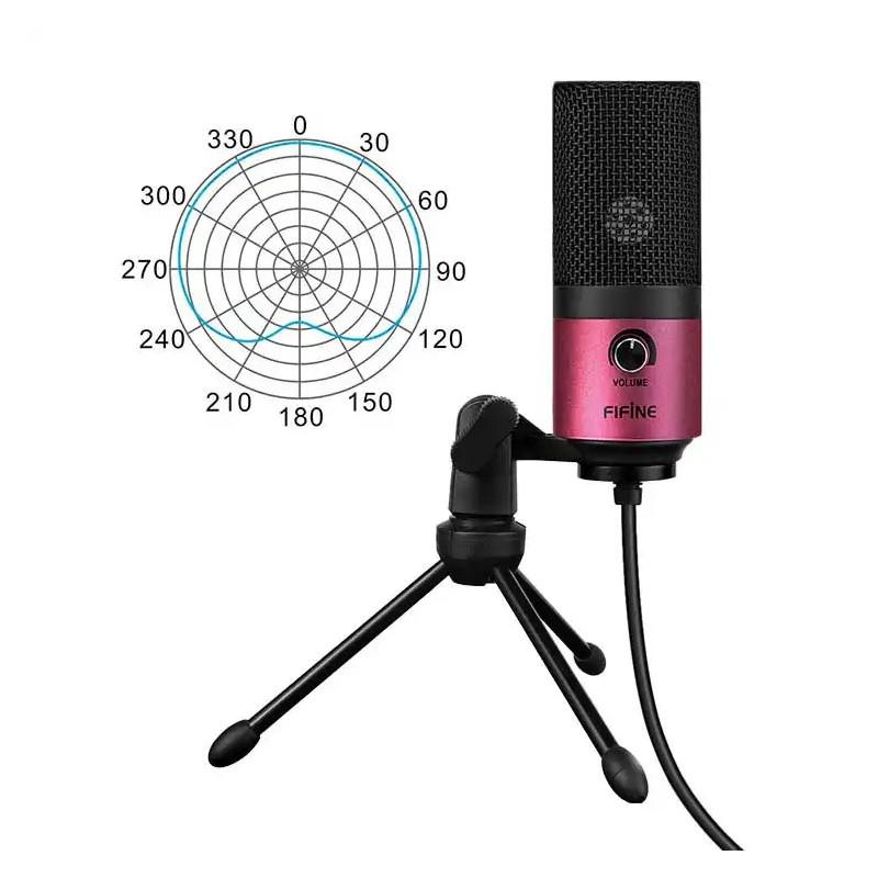 Мікрофон конденсаторний Fifine K669B USB кардіоїдний із підставкою Black (30674519) - фото 3 Мікрофон конденсаторний Fifine K669B USB кардіоїдний із підставкою Black (30674519) - фото 3