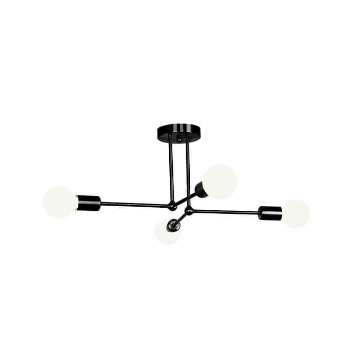 Люстра потолочная Лофт HOROZ ELECTRIC LORENZO-4 без плафонов Черный