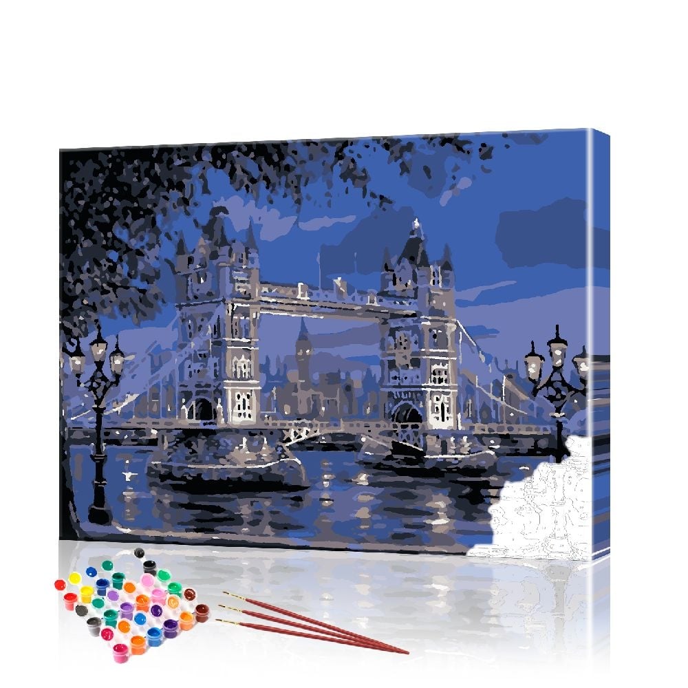 Картина по номерам ArtSale Тауэрский мост ночью PBN0597 40х50 см
